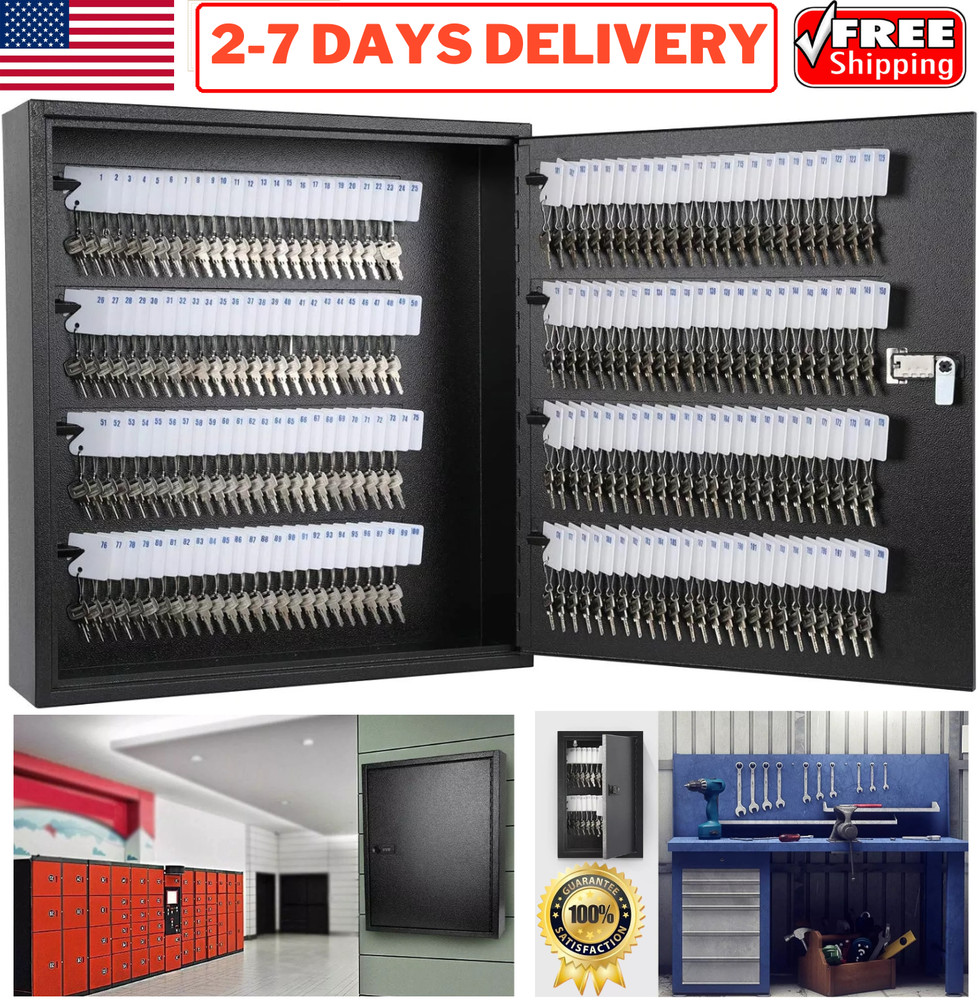 40 - 200 Key Storage Code Lock Box Wall Mount Keys Holder Safe Cabinet Organizer