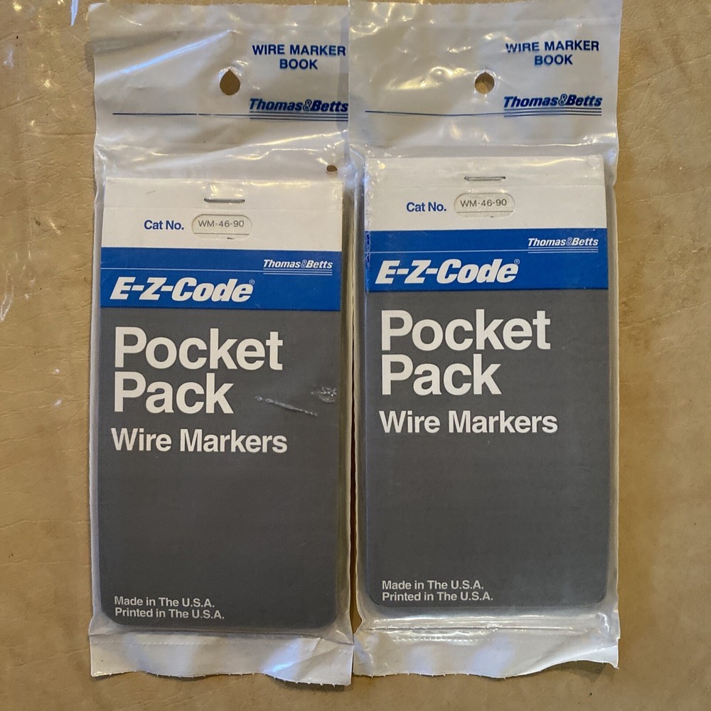 2 Pack Thomas & Betts E-Z Code Wire Marker Book WM-46-90