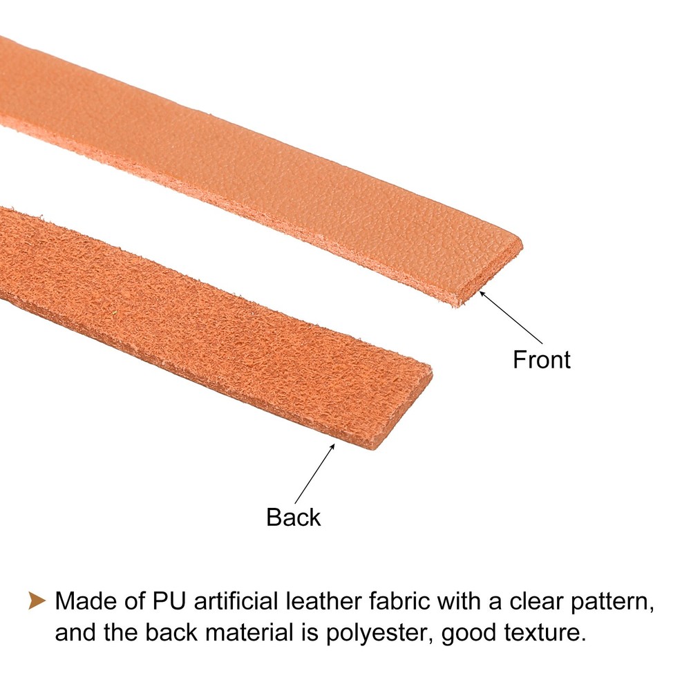 Faux Leather Straps Strip Leather String 0.8cm/0.31" Width, Orange