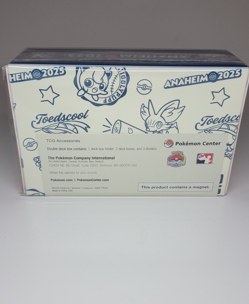 Pokemon World 2025 Playmat, Dice Box, & Double Deck Box Bundle - Varsity Pikachu