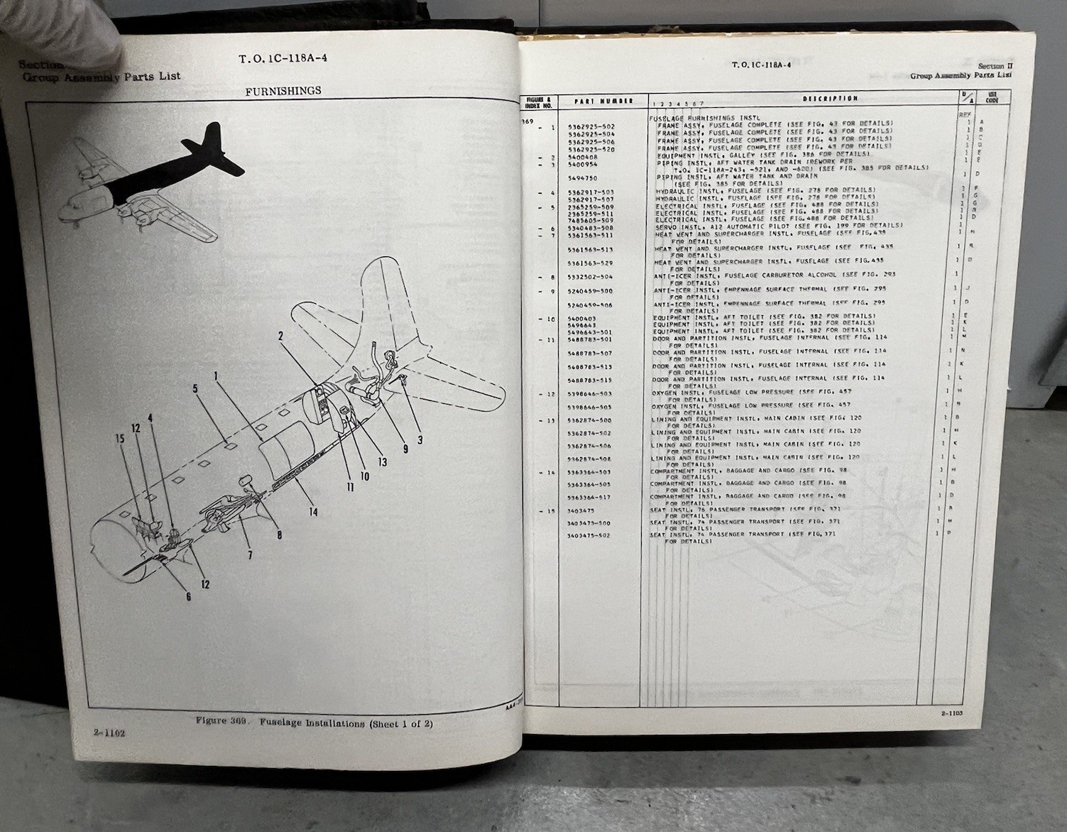 1966 Douglas C-118 A Aircraft Parts Manual T.O. 1C-118A-4 Original. Read