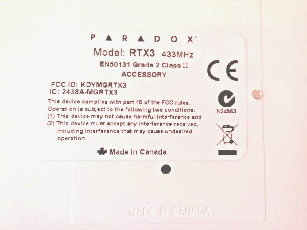 Paradox RTX3 433MHz (formerly MG-RTX3) Wireless Expansion Module