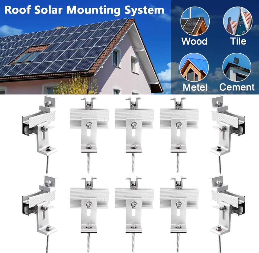 Solar Panel Brackets Mounting Clamp Kit Universal For 1-4pcs Solar Panels Mount