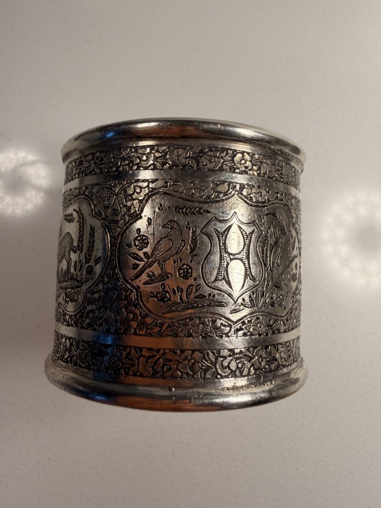 Antique Middle Eastern Solid Silver Napkin Ring