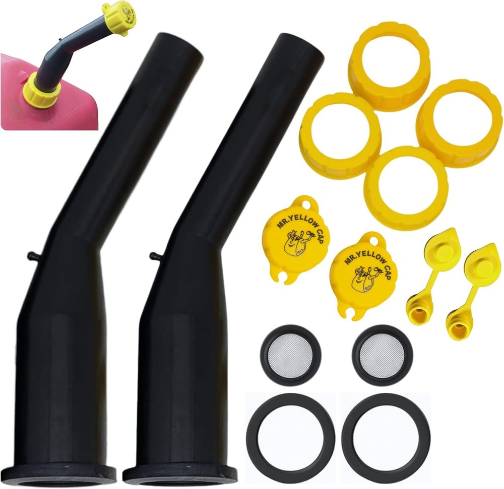 Mr Yellow Cap Gas Can Spout Replacement Kit - 2pack Universal Leakproof Angle...