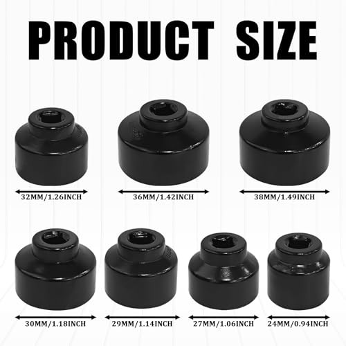Oil Filter Socket Set Oil Filter Wrench Removal Tool Kit Includes 24mm 7PCS