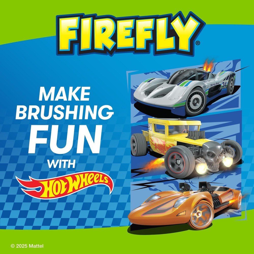 Firefly Hot Wheels Toothbrush Value Pack, Soft Bristle for Multi