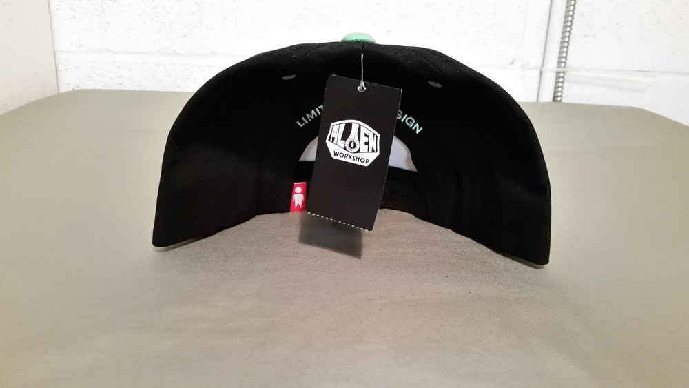 New Alien Workshop Skater Baseball Black Mint Green Snapback Cap Hat
