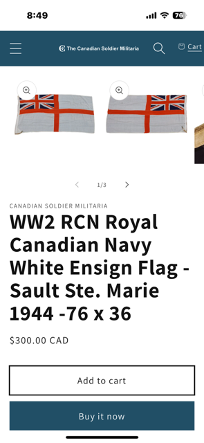 Royal Canadian Navy Ensign WW2