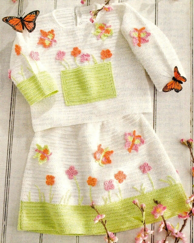 ADORABLE Springtime Butterflies & Flowers Set/Crochet Pattern INSTRUCTIONS ONLY