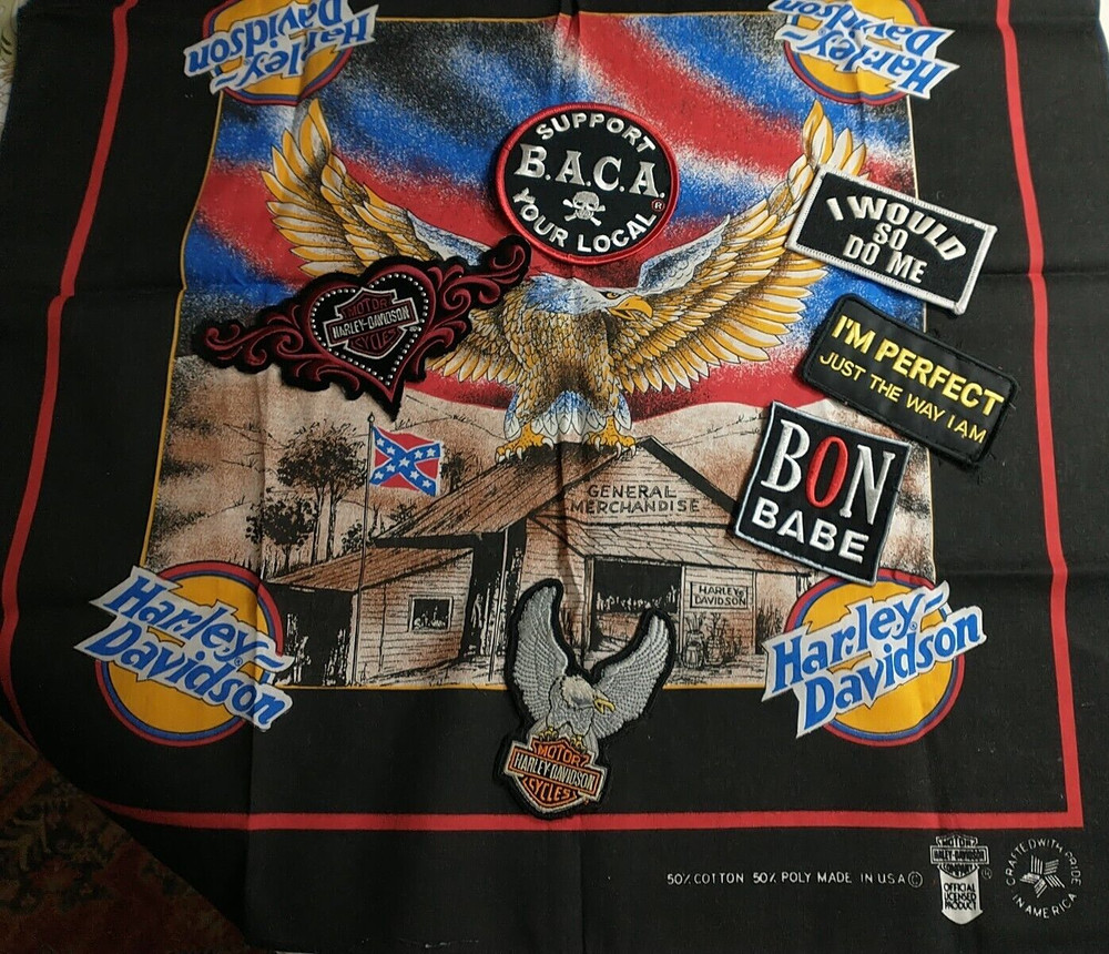 Harley Davidson Patches And Handkerchief Set