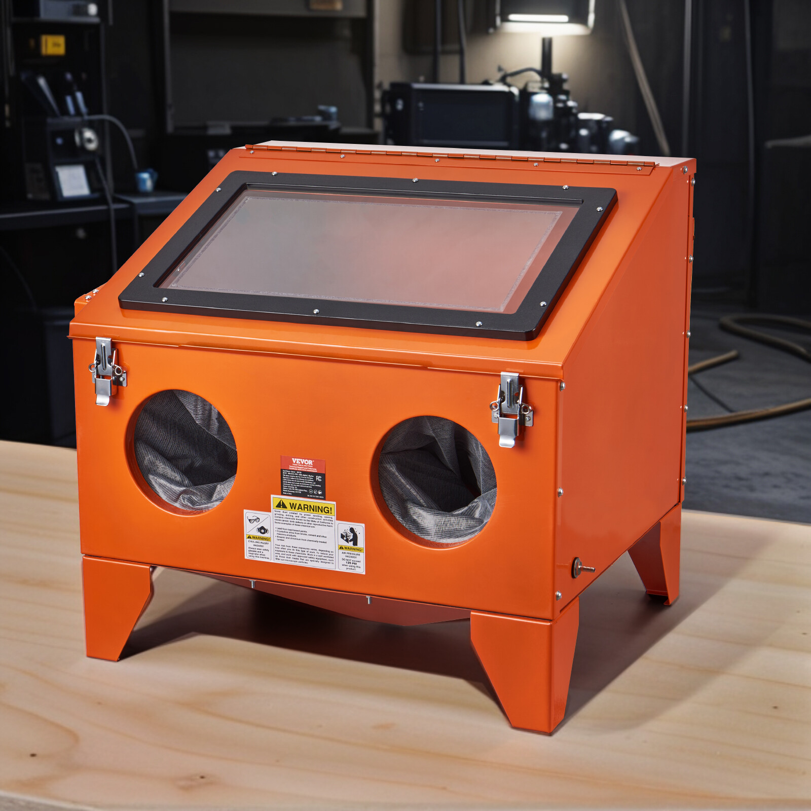 VEVOR 40 Gallon Sandblasting Cabinet Benchtop Cabinet with Blasting Gun 4 Nozzle