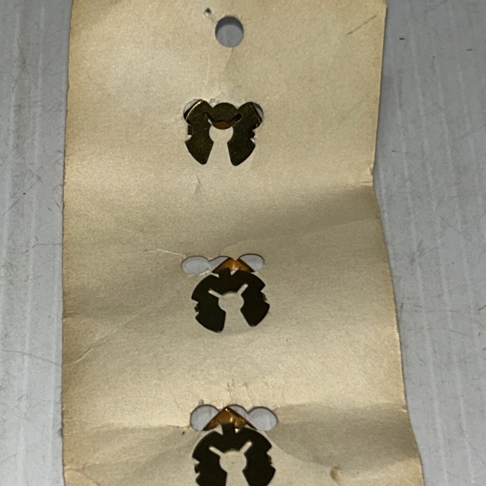 Vtg Southwestern Brass Button Covers Bee Hive Austin Texas Triangular Western