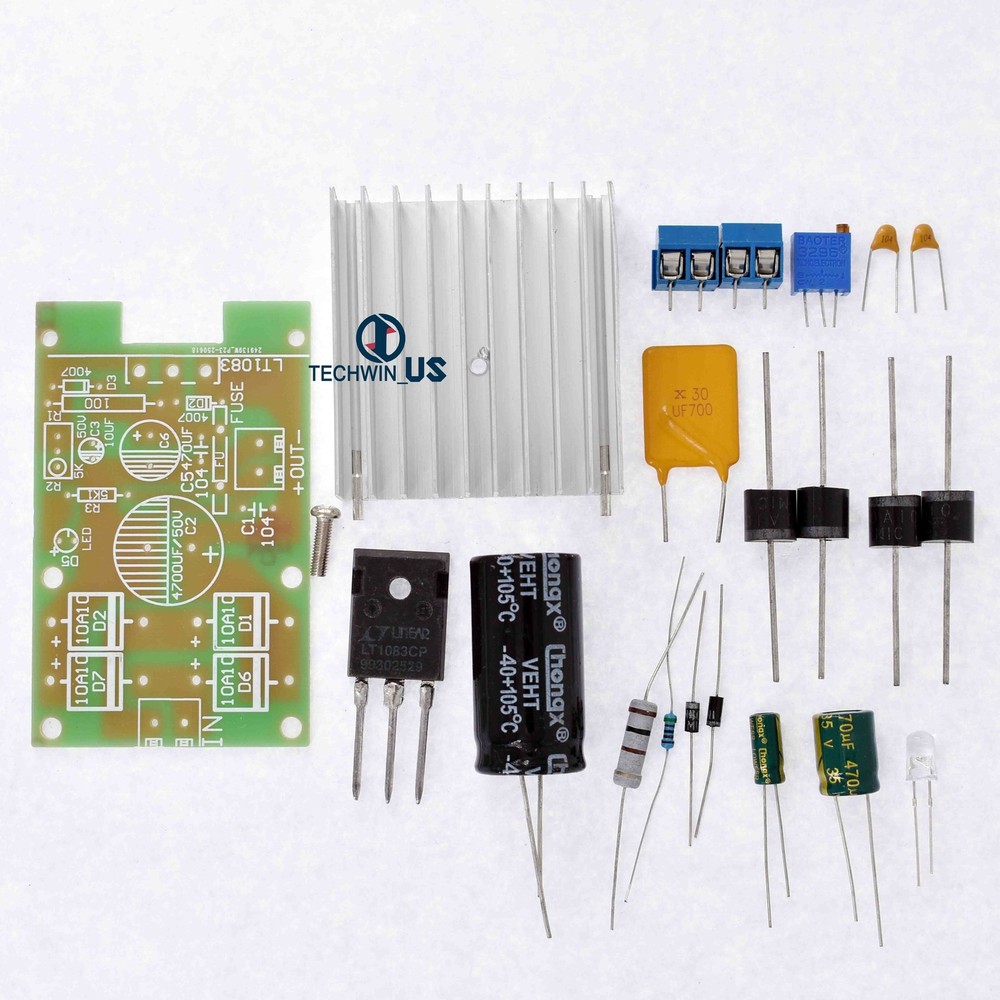 LT1083 Adjustable Regulated Power Supply Module Parts and Components