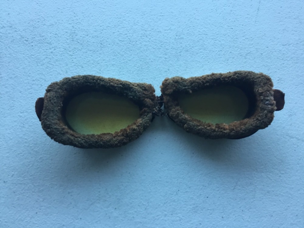 WWII Fur Lined Pilot Aviator Goggles