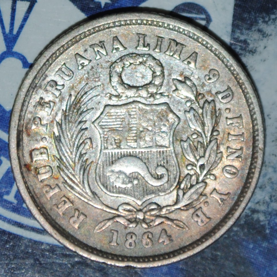 Peru 1 Dinero 1864  {{{B292