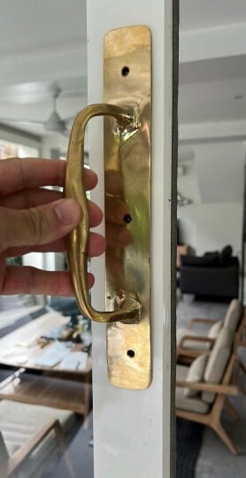NARROW 12"x 1.1/2" inch barn door grab Solid Brass Handle 30cm PUB Pull heavy