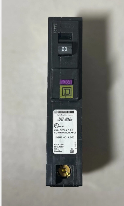 Lot of 10 Square D HOM120PDF 120V 20A Single-Pole Circuit Breaker