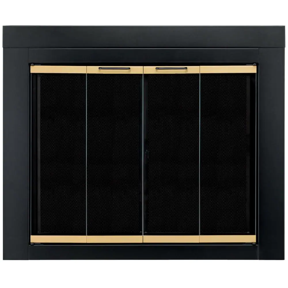Fireplace Screen And Glass Doors Small Mesh Panel Heat Resistant Insulation