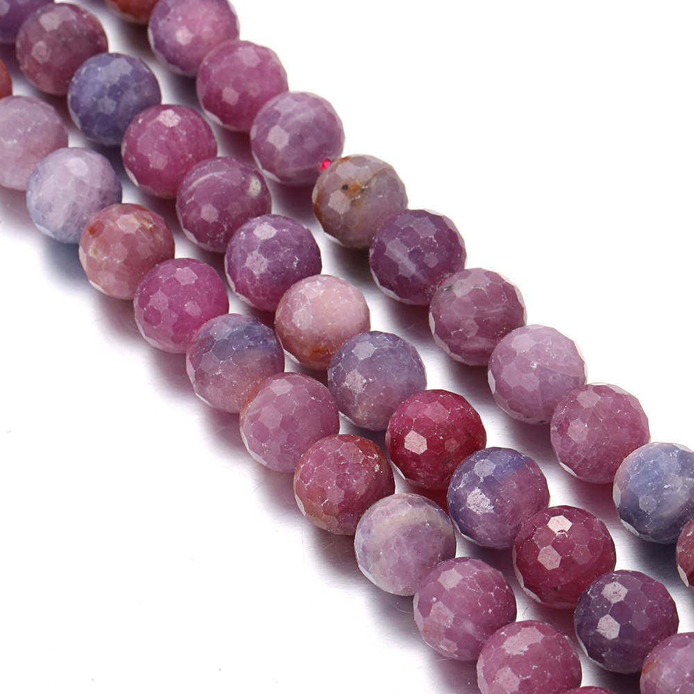 Genuine Ruby Faceted Round Beads 4mm 5mm 6mm 7mm 8mm 9mm 10mm 11mm 15.5" Strand