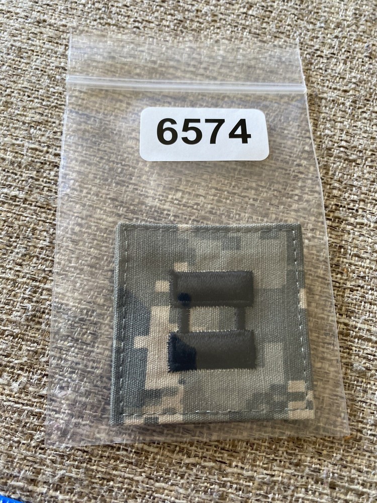 US Army Captain CPT O-3 Rank ACU Hook / Loop Pattern Military Patch INV6574
