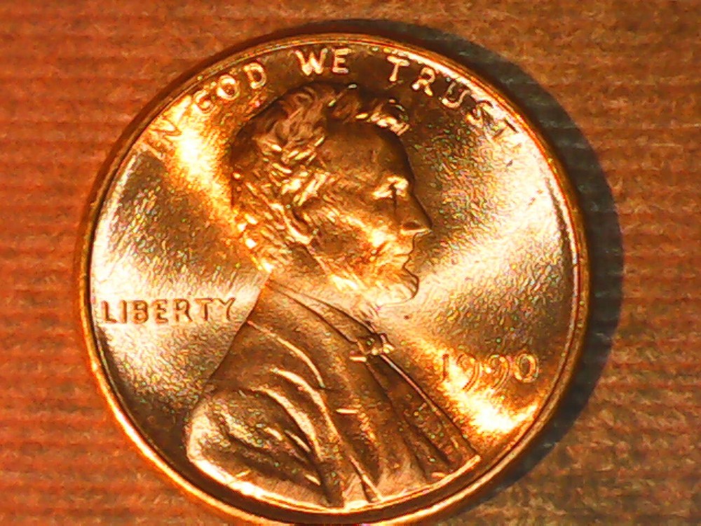 1990 Penny Die Crack Reverse