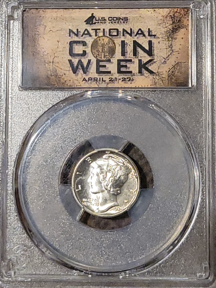 1934 Mercury Dime PCGS MS65FB Full Split Bands Lustrous White Gem!!!