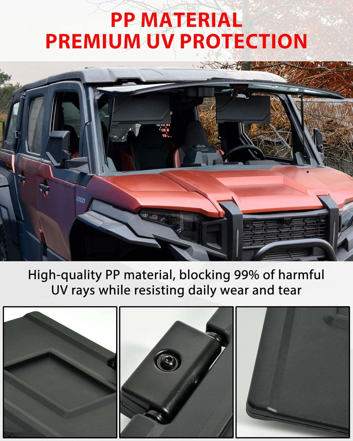 Adjustable Anti-Glare Sun Visors for Polaris Xpedition XP/ADV 2024-2026