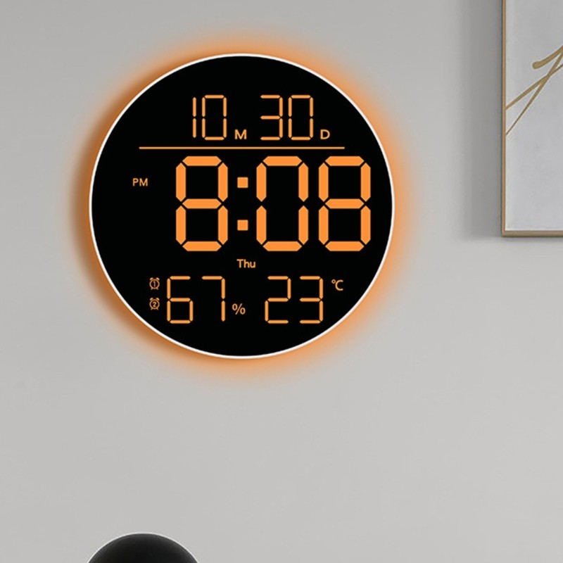 Color Clock Oversized Temperature Display