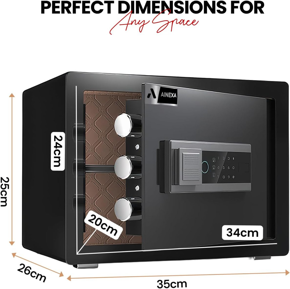 Steel Home Security Safe with Electronic Keypad, Programmable Combination Lock f