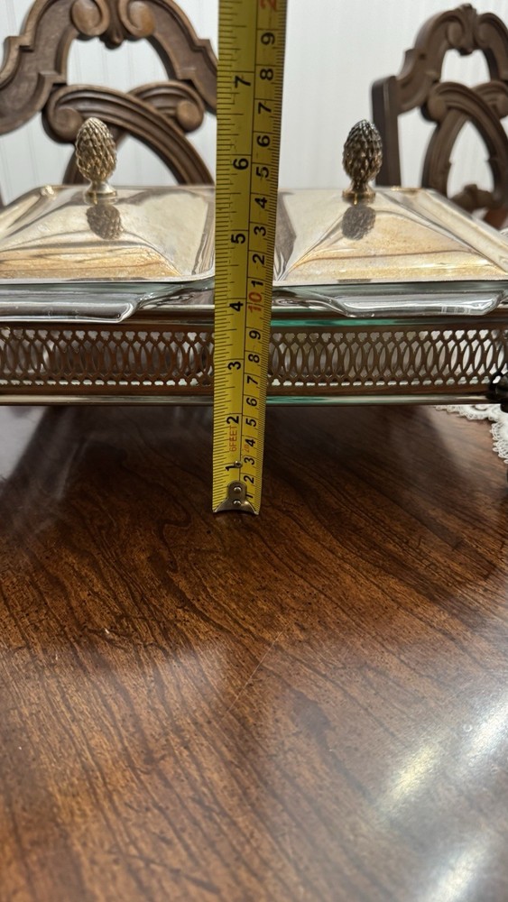 Vintage Silver Double Covered Server Silver