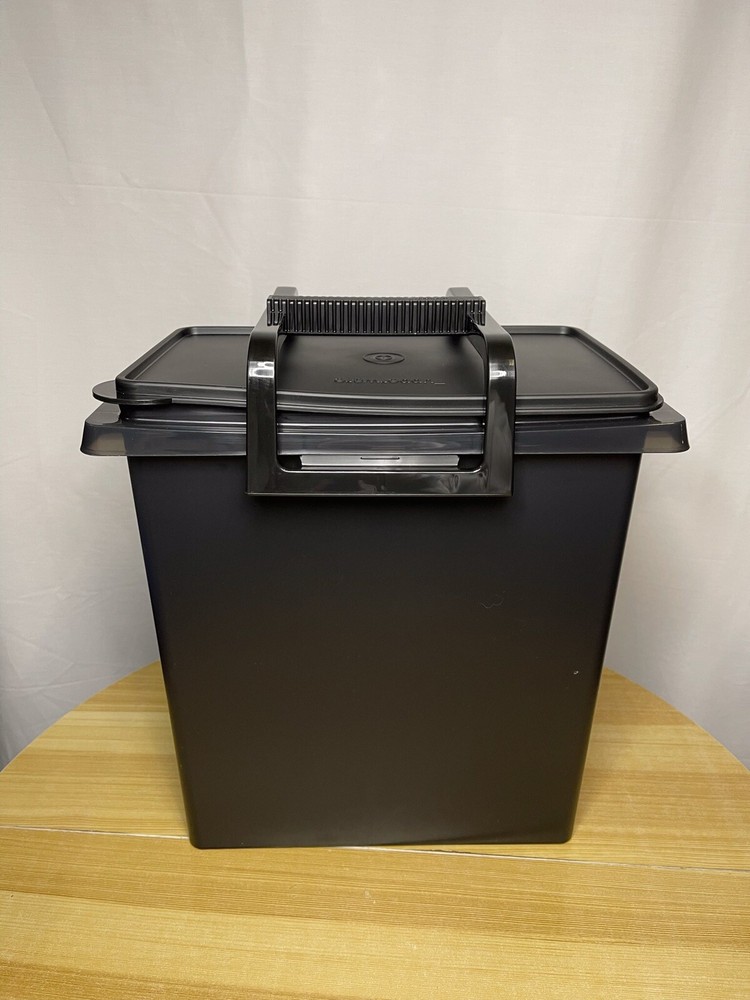 Tupperware Carry All Large Tote Storage Container + Handle Black New