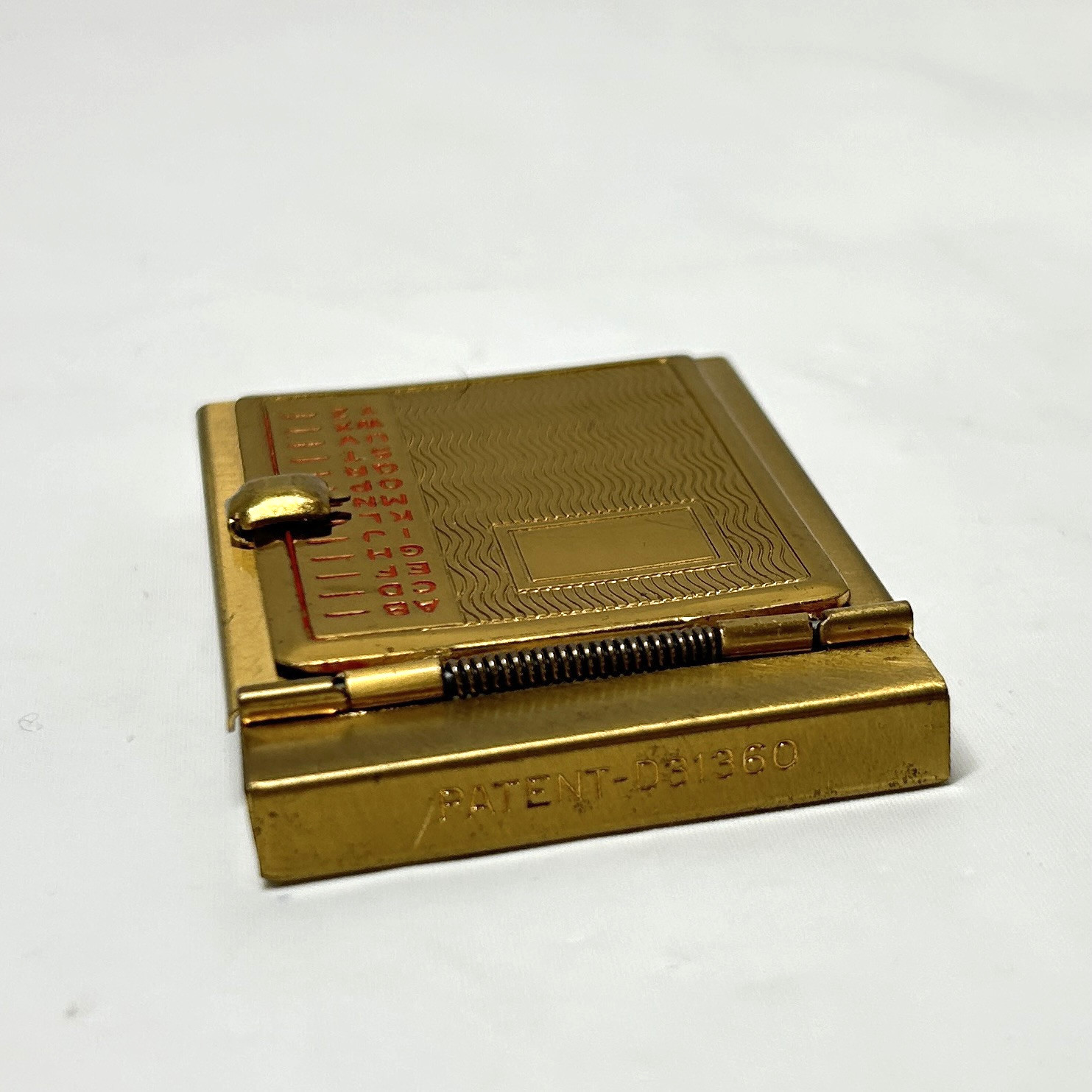 Vintage Mini Flip Up Pocket Rolodex Address Phone Book Brass Gold Tone
