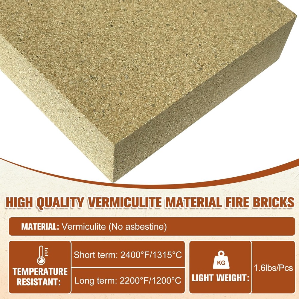 YANRUIPRO Fire Bricks, FireBrick, High Temperature 1.25" Thick, Yellow