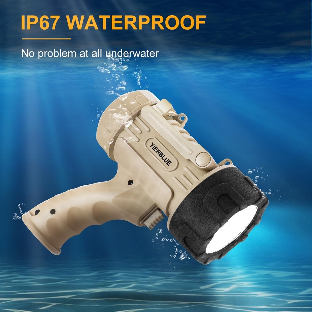 YIERBLUE Rechargeable Spotlight Flashlight with 1000000 High Lumen ... Fast Ship