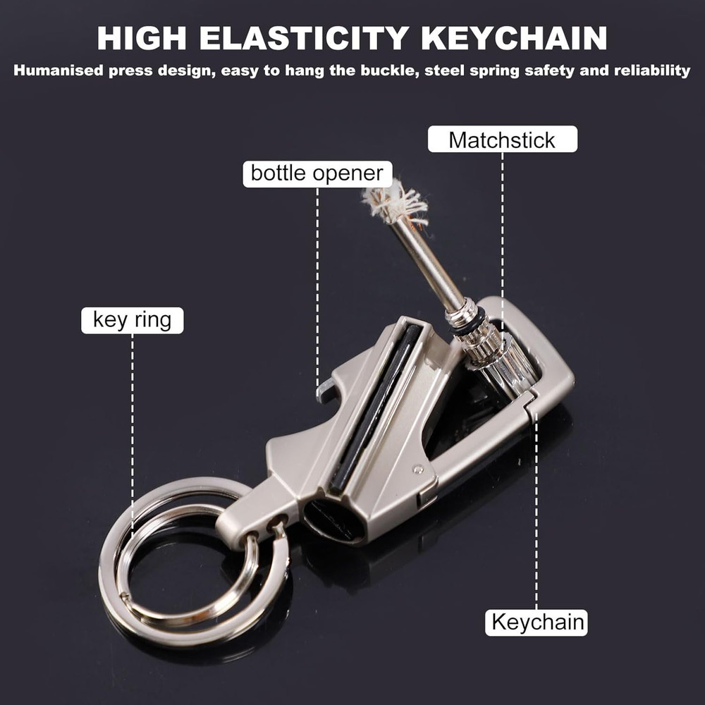 Permanent Match Infinity Lighter with Multitool Keychain Bottle Opener for Men