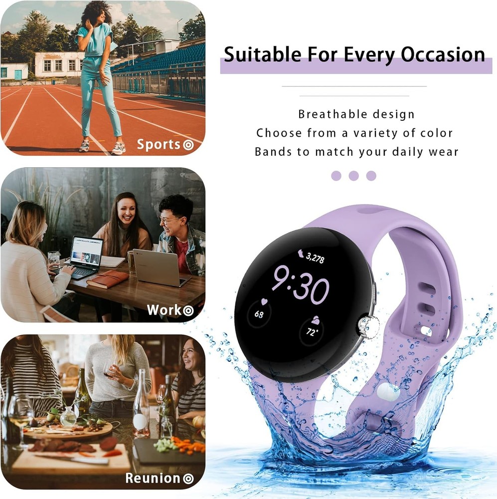 Adjustable Soft Silicone Strap Compatible with Google Pixel Watch 41mm
