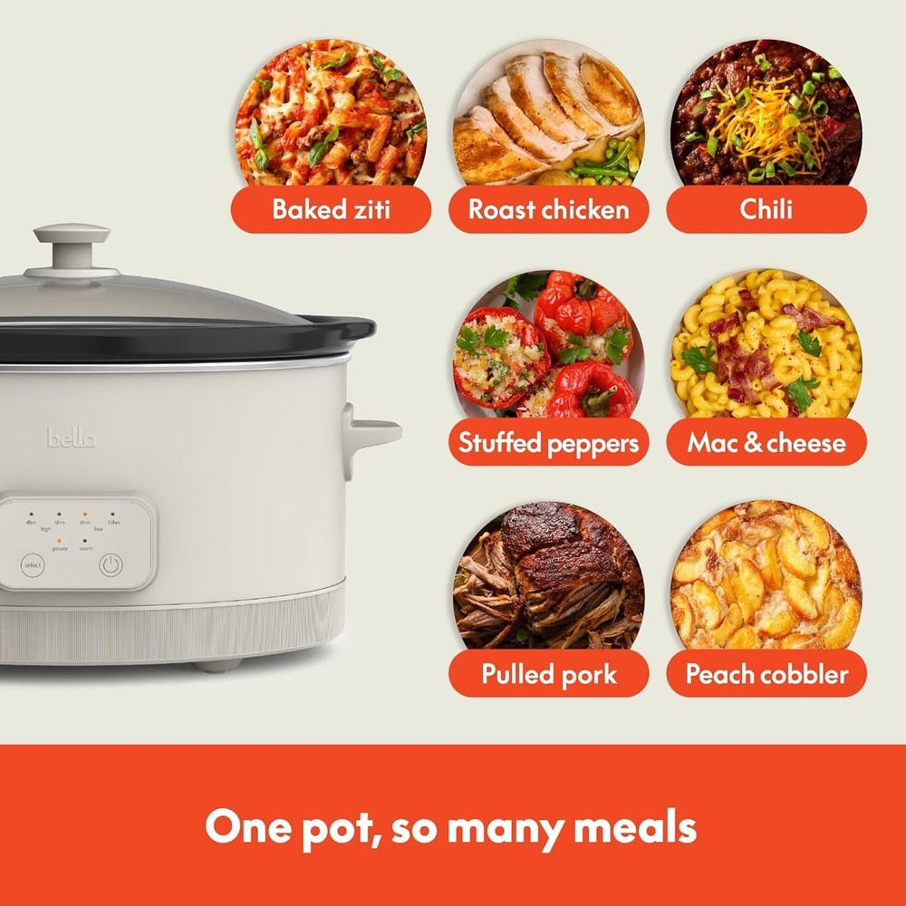 6.0 Qt Programmable Slow Cooker, Ceramic Nonstick Coating, Adjustable Temperatur