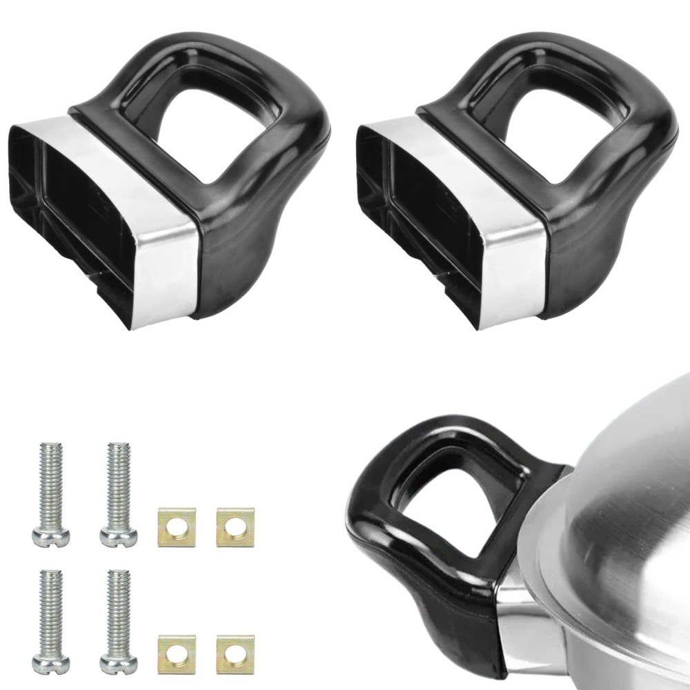 2 Pcs Pot Short Side Handles Replacement Metal Handle Universal /, Black