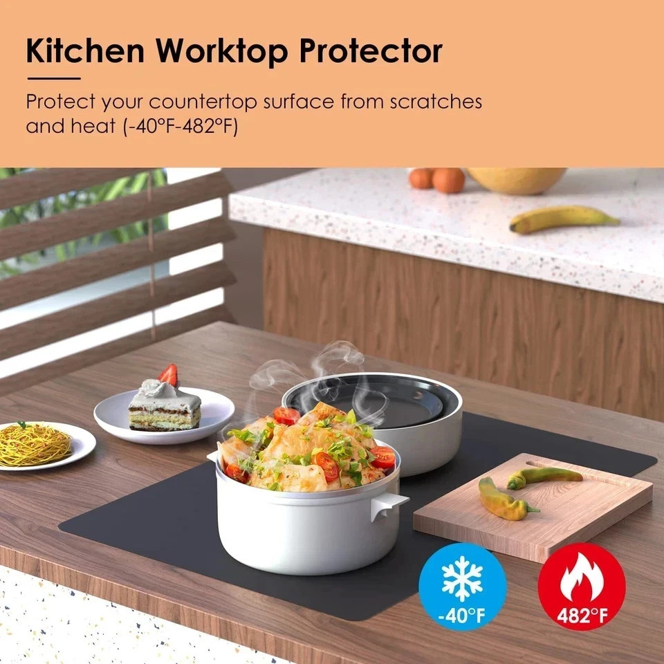 Extra Large Silicone Mat for Kitchen Worktop Protector Thickened Nonstick Hea