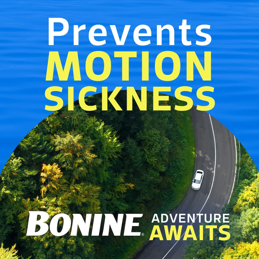 Bonine Motion Sickness Relief Chewable Tablets, Raspberry 16 + 12 ct, 2 Piece