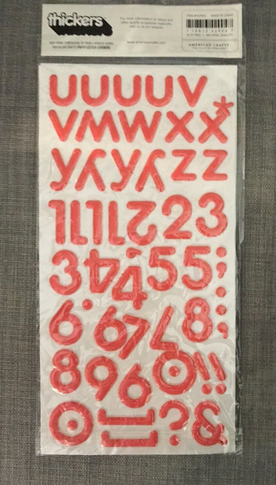 NEW ~ THICKERS PUFFY LETTER STICKERS ~ "CHIT CHAT" ~ GRAPEFRUIT ~