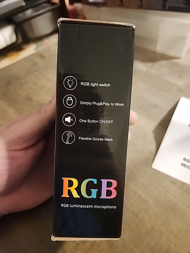 Bengoo RGB Bendy Bendable Gaming Microphone Adjustable Height New Open Box