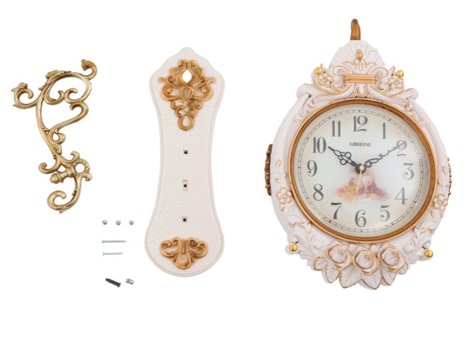 Double-Sided Wall Mounted Clock Accurate Pointer Clock Vintage Hanging Clock NEW