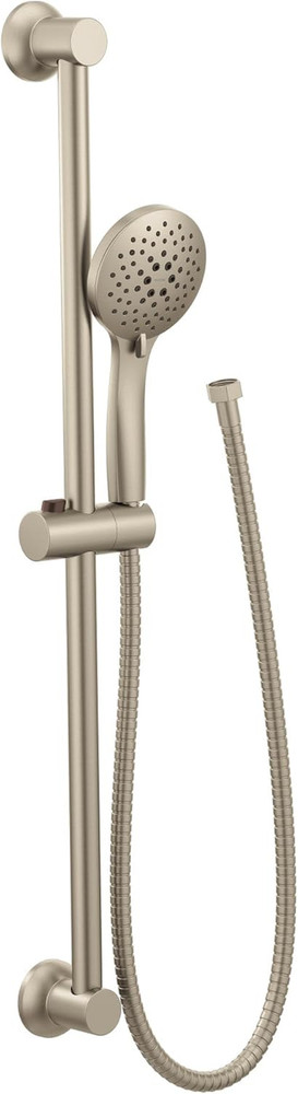 Brushed Nickel Eco-Performance 5-Function Handheld Removable Shower Head, Adjust
