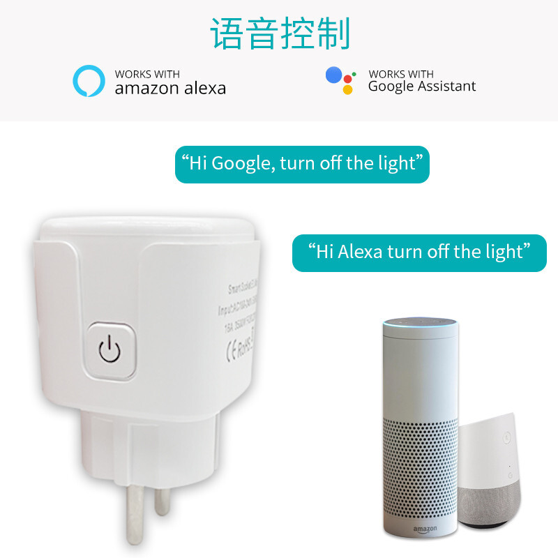 16A Power EU Smart Plug WiFi Tuya Socket Smart Life APP Control Compatible