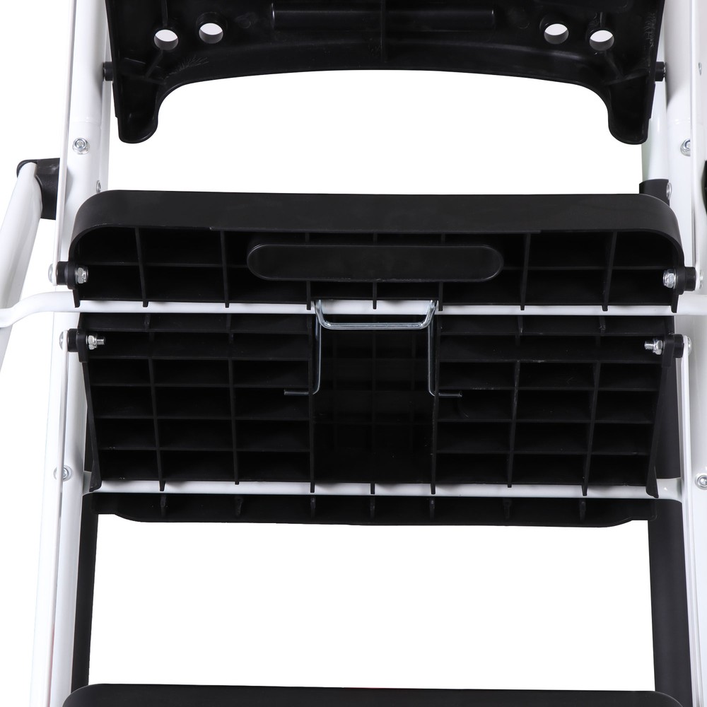 Folding 5 Step Ladder Sturdy Step Stool w/ Multi-Functional Tool Tray Household