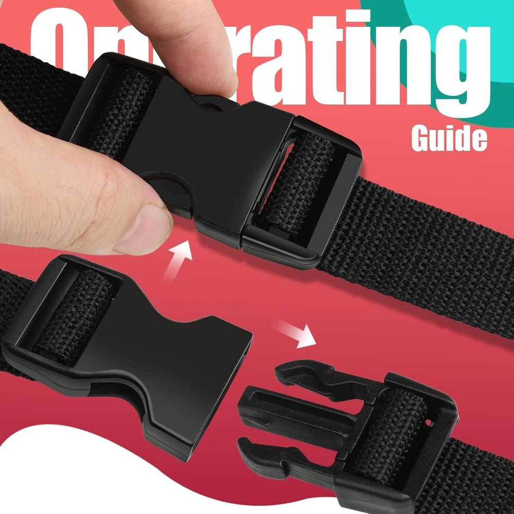 5Set Buckles for Nylon Webbing Straps 1", Quick Side Release Plastic Buckles Cli