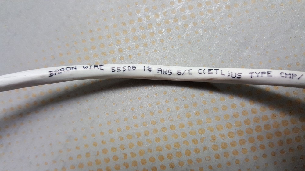 Southwire 55506 18/6C Baroplen Solid Plenum Thermostat Cable White /50ft
