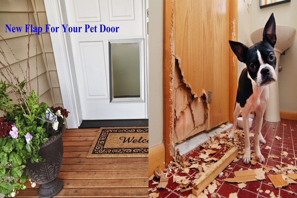 Large Dog Door Replacement Flap Compatible with Large, Translucent Gray